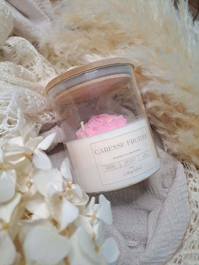 Grande bougie - Caresse fruitée (Orange, passion, framboise)