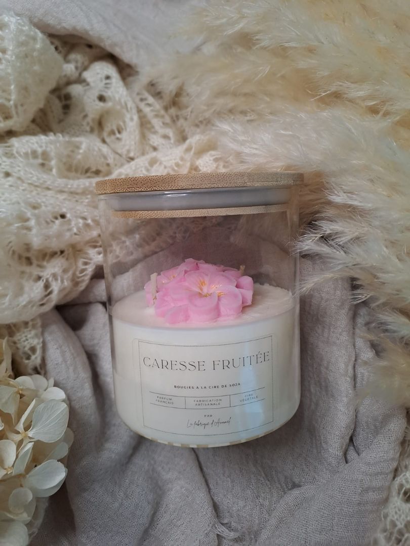 Grande bougie - Caresse fruitée (Orange, passion, framboise)