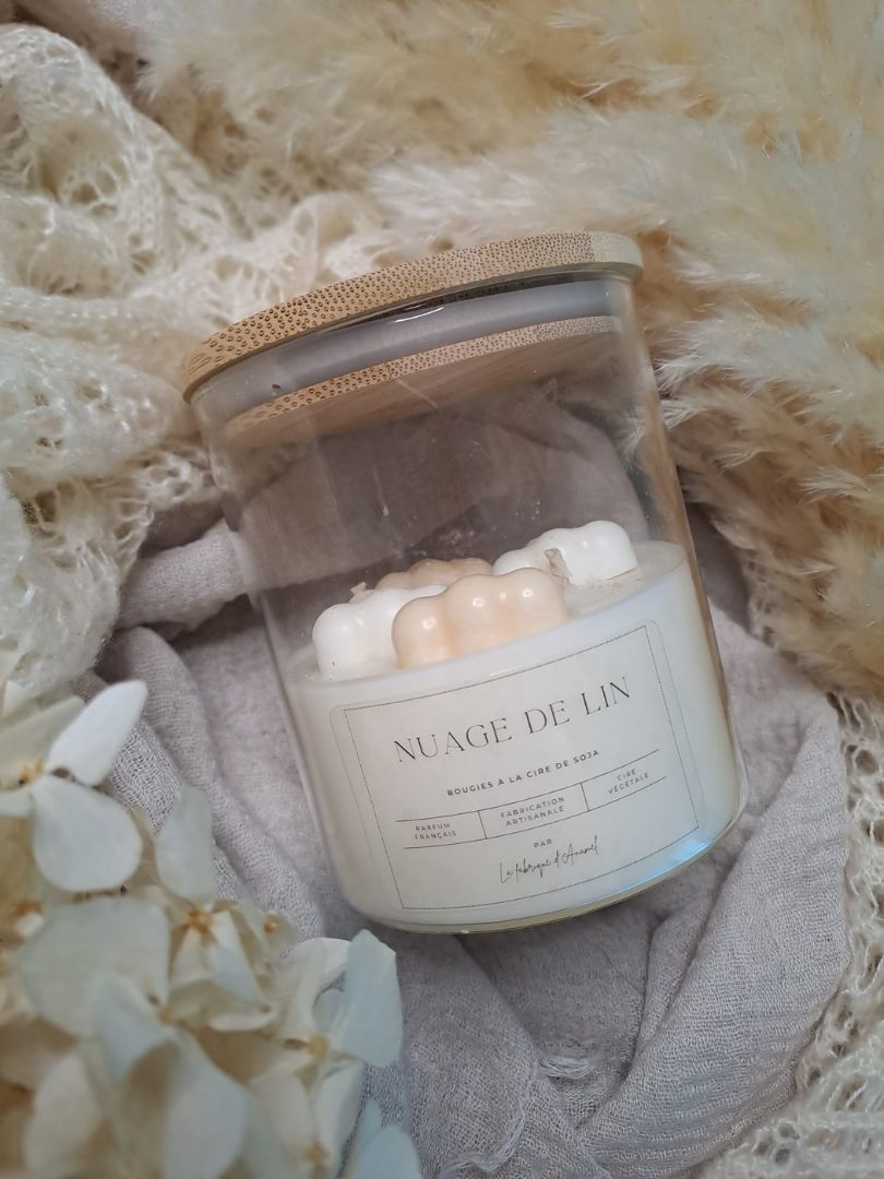 Grande bougie - Nuage de lin (Adoucissant)